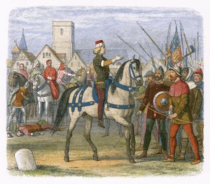 リチャードは農民の反乱で反逆者の指揮を引き受ける 作： James William Edmund Doyle