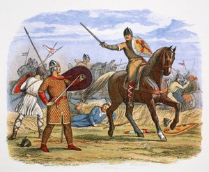 ノルマンディー公爵ロバート、ノルマンディーのティンシュブレイの戦いで捕らえられる（1106年 1864年 作： James William Edmund Doyle