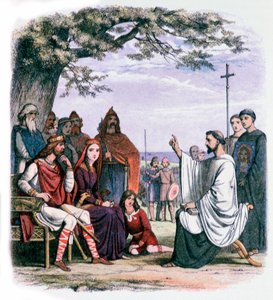 エセルバート王とベルタ王妃に説教する聖アウグスティヌス（19世紀 作： James William Edmund Doyle