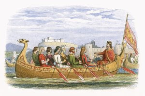 ディーに8人の王が配置されたエドガーのはしけ 作： James William Edmund Doyle