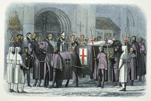 1864 年 1400 年、ロンドンのセント ポール大聖堂に運ばれたリチャード 2 世の遺体 作： James William Edmund Doyle