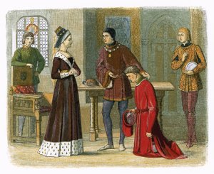 ワーウィック伯爵が女王マーガレットに提出 作： James William Edmund Doyle