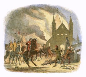 マンテスで致命傷を負ったウィリアム1世 作： James William Edmund Doyle