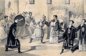 1847年、タルト派によって囚人を捕らえたWeit-Soong皇帝とその宮廷 作： James William Giles