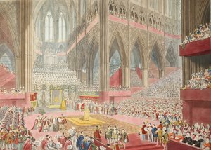 陛下の戴冠式、ジョージザフォース：認識の時に撮影、パブ。 1822（手塗りの彫刻） 作： James after Stephanoff