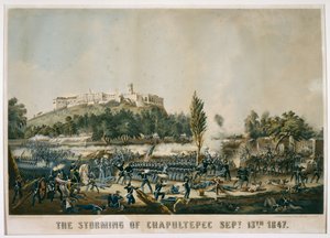 チャプルテペックの嵐、1848年9月13日、1848年（織り紙にクロモリソグラフ） 作： James after Walker