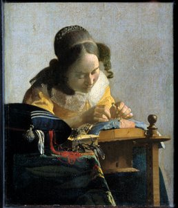 レース職人》1658-1660年頃 油彩・カンヴァス 作： Jan (1632 75) Vermeer