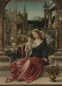 聖家族、c.1507-8（パネルに油彩） 作： Jan (c.1472 c.1533) Gossaert