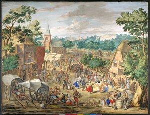 A Kermesse（紙にガッシュ 作： Jan (follower of) Brueghel
