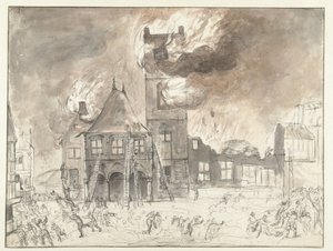 アムステルダムの旧市庁舎で火災 作： Jan Abrahamsz. Beerstraten (possibly)