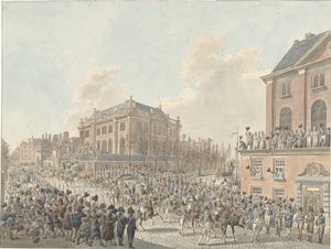 1808 年 4 月 20 日、ロードウェイク ナポレオンのアムステルダム到着 作： Jan Anthonie Langendijk Dzn (signed by artist)