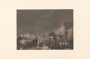 1810年、アムステルダムのボーターマルクトの見本市 作： Jan Anthonie Langendijk Dzn