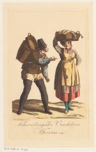 スヘフェニンゲンの漁師の種類 Scheveningen Visch Boer、および Boerin (オブジェクトのタイトル) 作： Jan Anthonie Langendijk Dzn