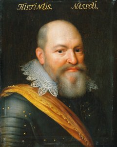 プリンス ウィリアム 1 世とエヴァ エリンクスの非嫡出子ユスティヌス ヴァン ナッソーの肖像 作： Jan Antonisz van Ravesteyn (workshop of)