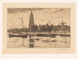 レーネンの眺め 作： Jan Antonius van Schooten (signed by artist)