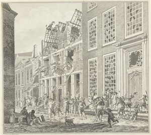 ルーカス・ヴァン・スティーニンクの家の略奪、1787年 作： Jan Arends (signed by artist)