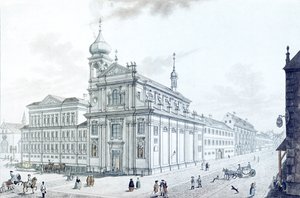 Hibernians（Irish Franciscans）とHibernian（Hybernská）Streetの教会、1781 作： Jan Balzer