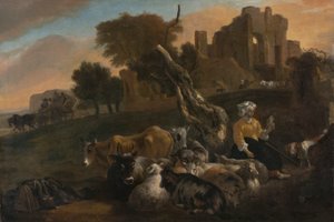 羊飼いのいる風景 作： Jan Baptist Weenix