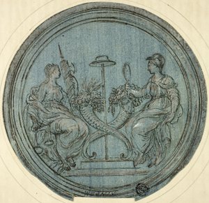 正義と思慮分別の丸文字 作： Jan Baptist Weenix