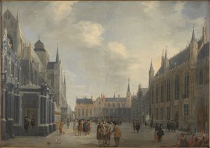 ブルージュのブルク広場、1672 年。 作： Jan Baptist van Meunincxhove