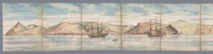 セントヘレナの眺め 1787 年 3 月 31 日にファン デ リーが描いたセント ヘレナ島 (オブジェクトのタイトル) 作： Jan Brandes