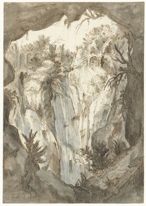 洞窟から見たチボリの滝 作： Jan Brueghel (I) (attributed to)