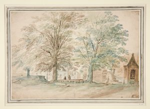 2 つの古い木の下の村の集会所 作： Jan Brueghel the Elder