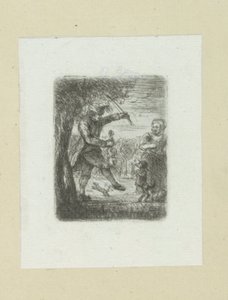 Straatmuzikant はダンス hond にレイプを置きます The Compleat Work of Etchings by John Chalon / Oeuvre Complette des Eaux Fortes par Jean Chalon (シリーズ名) 作： Jan Chalon