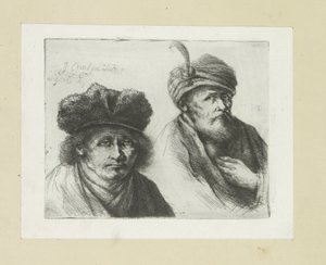 Twee mannen プット hoed に tulband The Compleat Work of Etchings by John Chalon / Oeuvre Complette des Eaux Fortes par Jean Chalon (シリーズ名) 作： Jan Chalon