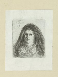 スカーフを巻いた大人の女性 The Compleat Work of Etchings by John Chalon / Oeuvre Complette des Eaux Fortes par Jean Chalon (シリーズ名) 作： Jan Chalon