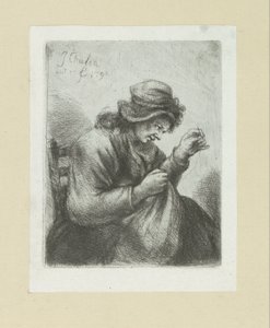 Vrouw は naald を draad にします。 The Compleat Work of Etchings by John Chalon / Oeuvre Complette des Eaux Fortes par Jean Chalon (シリーズ名) 作： Jan Chalon