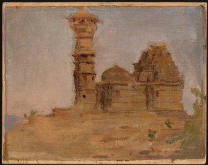 チットールガルの廃墟となった古代寺院。インド旅行より 作： ヤン・シアグリンスキー
