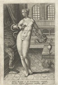 クレオパトラの死 古代の有名な自殺（シリーズタイトル） 作： Jan Collaert (II)