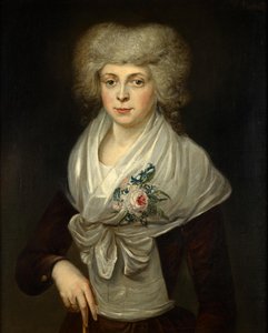 花を持つ女性の肖像 作： Jan Cornelis Mertens