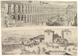 セゴビアの水道橋とマドリード城、1500〜1599年。 作： Jan Cornelisz Vermeyen