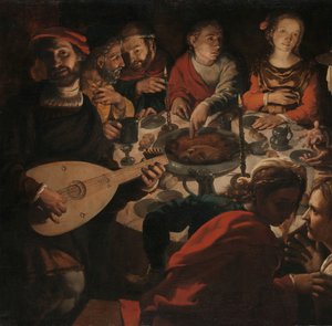 カナの結婚 カナでの婚姻中の聖ヨハネの召し 作： Jan Cornelisz Vermeyen