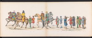 ライデン学生の仮面舞踏会、1865年（プレート10） 1865 年 6 月 6 日にライデン学生団のメンバーが開催した衣装を着た行進。 作： Jan Daniël Cornelis Carel Willem baron de Constant Rebecque