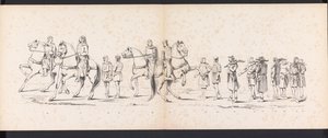 ライデン学生の仮面舞踏会、1865年（プレート10） 1865 年 6 月 6 日にライデン学生隊のメンバーが開催した衣装を着た行進。 作： Jan Daniël Cornelis Carel Willem baron de Constant Rebecque