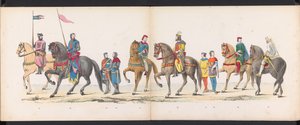 ライデン学生の仮面舞踏会、1865年（プレート12） 1865 年 6 月 6 日にライデン学生団のメンバーが開催した衣装を着た行進。