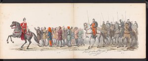 ライデン学生のマスカレード、1865年（プレート15） 1865 年 6 月 6 日にライデン学生団のメンバーが開催した衣装を着た行進。 作： Jan Daniël Cornelis Carel Willem baron de Constant Rebecque