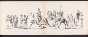 ライデン学生のマスカレード、1865年（プレート8） 1865 年 6 月 6 日にライデン学生団のメンバーが開催した衣装を着た行進。 作： Jan Daniël Cornelis Carel Willem baron de Constant Rebecque