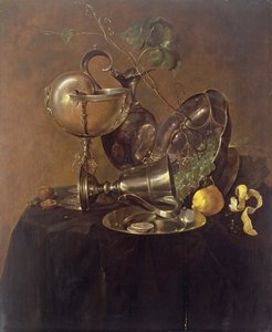 ノーチラスカップのある静物、1632年（パネル）