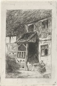 覆われた入り口を持つ家のファサード 作： Jan Diederikus Kruseman