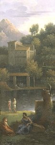 古典的な風景の中の人物 作： Jan Frans van Bloemen