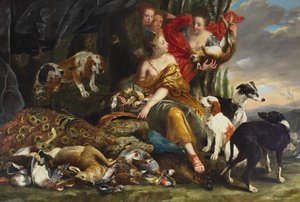 殺陣を受ける女神ディアナ パー・フィート、ヤン（ヨハネス・フィート）（1611-1661）。油彩・キャンバス、サイズ：177x261、個人蔵