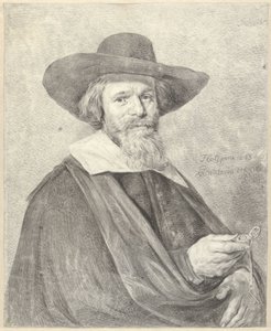 右手に時計を持つ男の肖像 作： Jan Gerard Waldorp