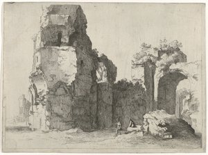 2 人の人物がいるローマ時代の遺跡 作： Jan Gerritsz. van Bronckhorst