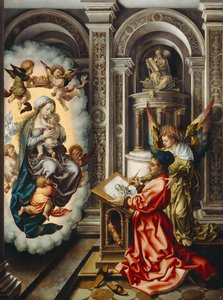 ドイツ語：Hl.聖ルカが聖母を描く 作： Jan Gossaert