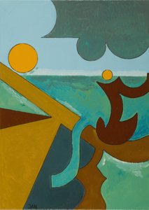 大きな魚と戦う釣り人、2009年（キャンバスに油彩） 作： Jan Groneberg