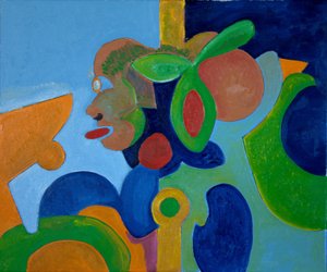 高く飛ぶ豚としての自画像、2009年（キャンバスに油彩） 作： Jan Groneberg